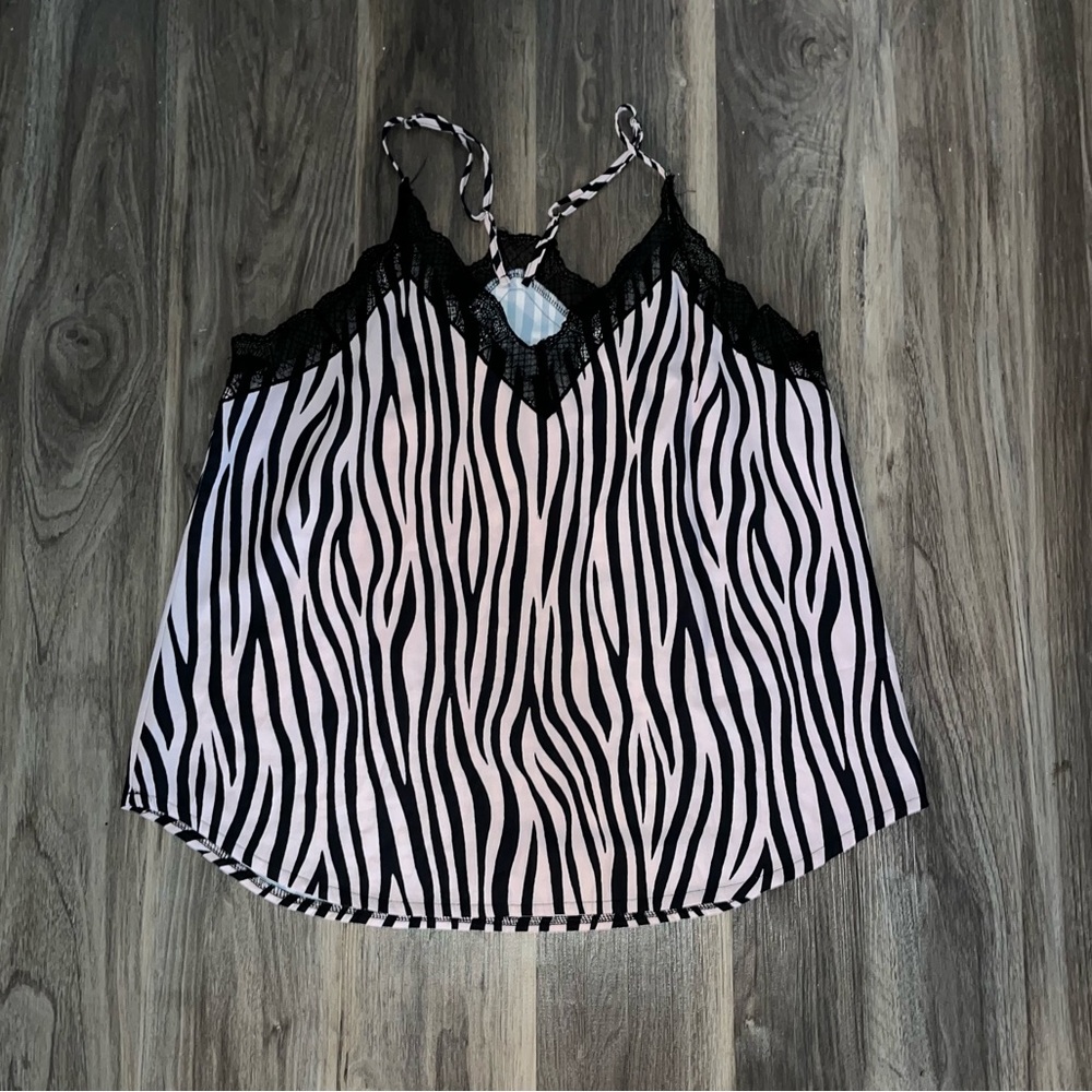 HAPPY SAILED STORE—Black and Pink Zebra Tank Top